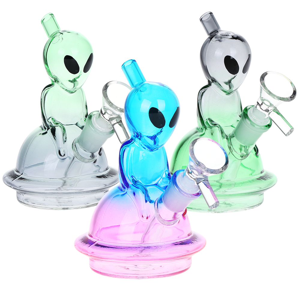 Photograph of product: Bong | Mini Alien UFO Ombre | 14mm F | 5" | Assorted Colors