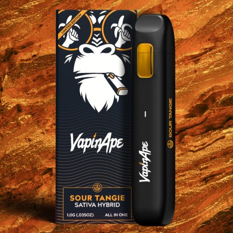Photograph of product: VAPIN APE SOUR TANGIE FULL SPECTRUM DISPOSABLE 1G