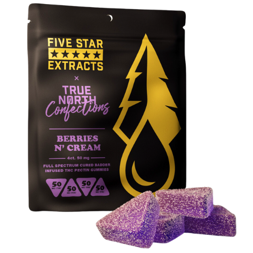 Photograph of product: Five Star Extracts Berries & Cream Full Spectrum Vegan Gummies 200mg TH-oui