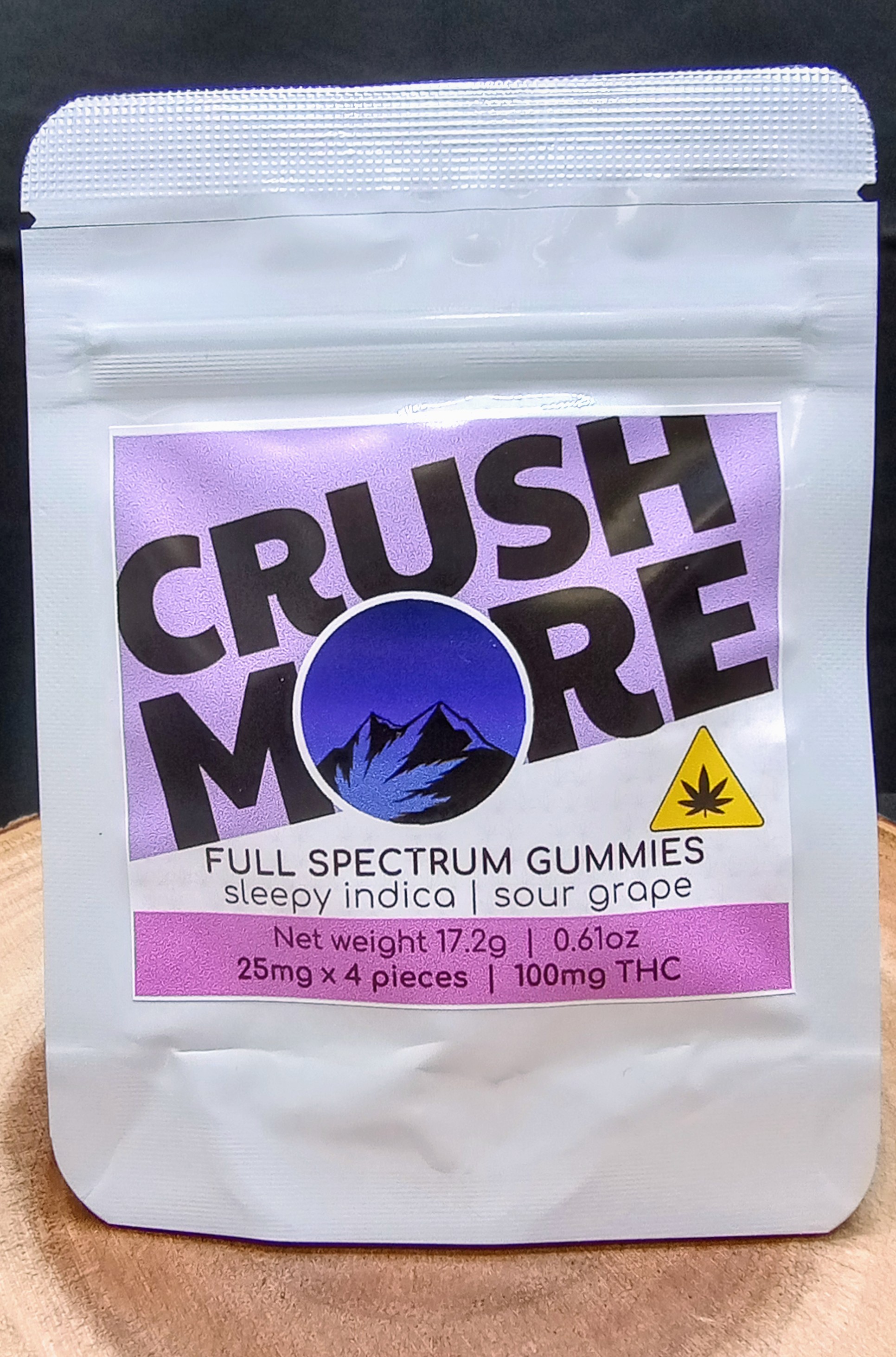 Photograph of Product: Sour Grape Sleep Indica Gummies (25mg per pc. 4pk)