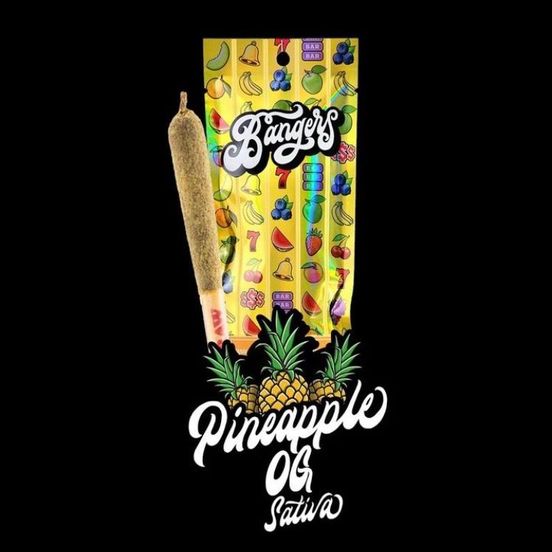 Photograph of product: D. Bangers 1.2g Triple Infused Pre Roll - Pineapple OG - 