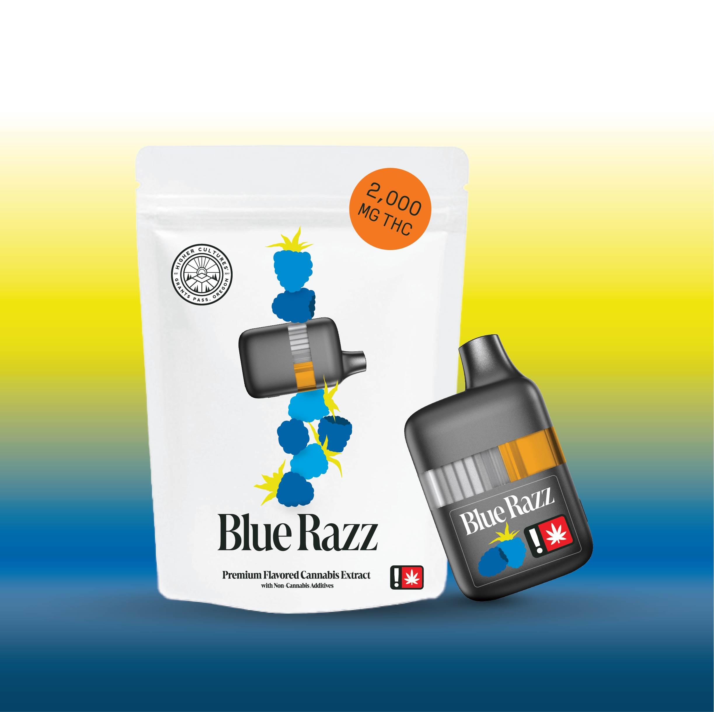 Photograph of product: Higher Cultures Blue Razz Flavored All-In-One Vape Pen 2g