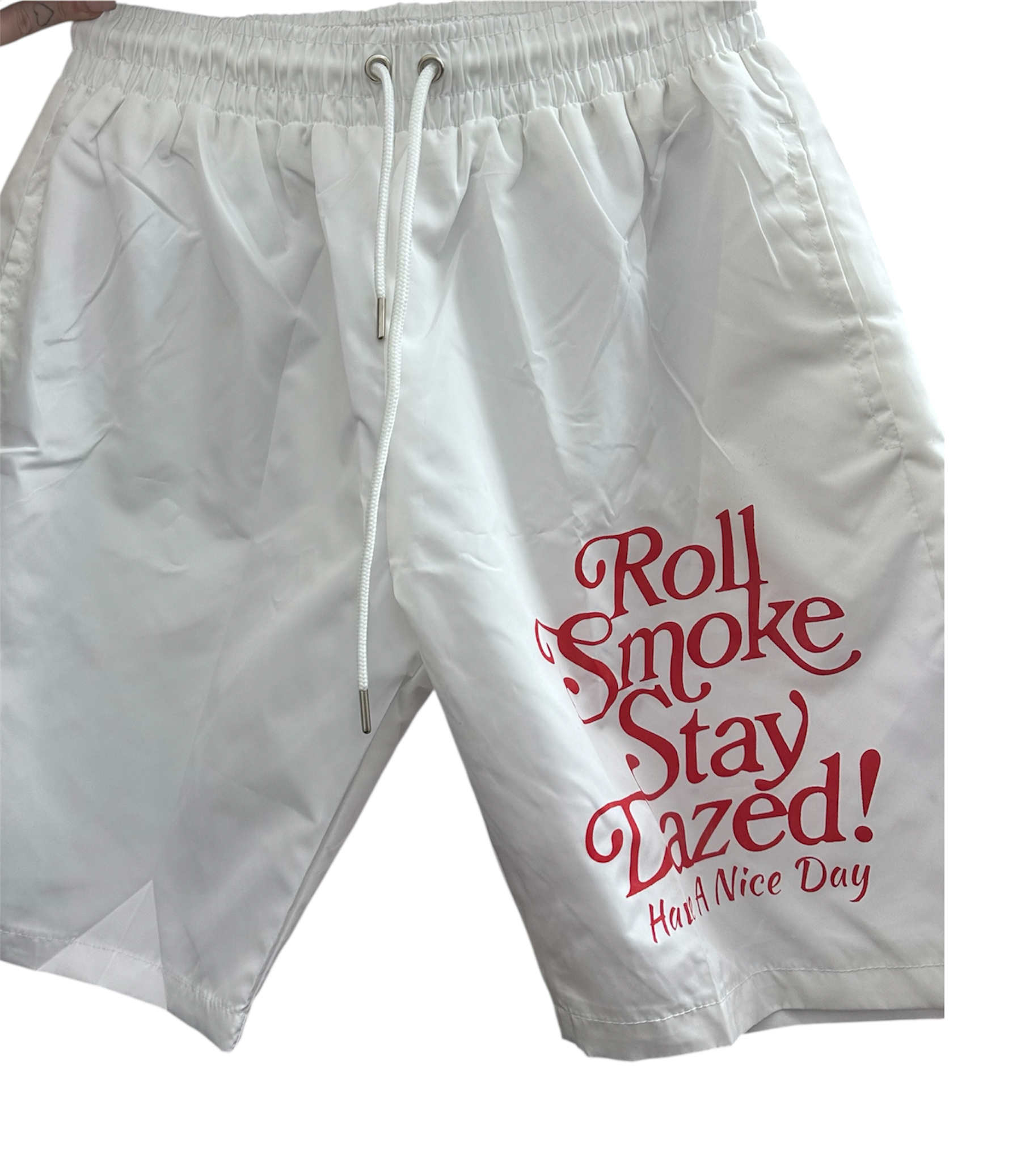 Photograph of product: Roll Smoke Stay Dazed Shorts - White