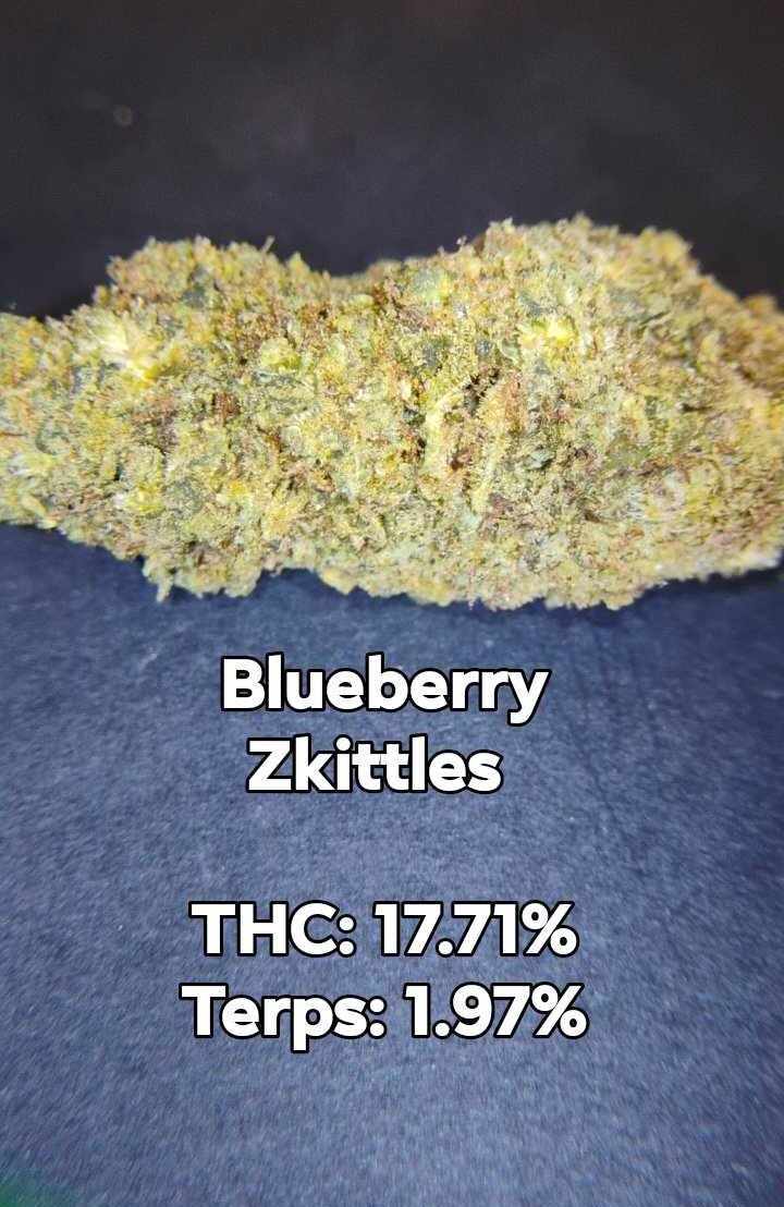 Photograph of Product: Blueberry Skittles $ /$100oz | MMK Farming - 7g