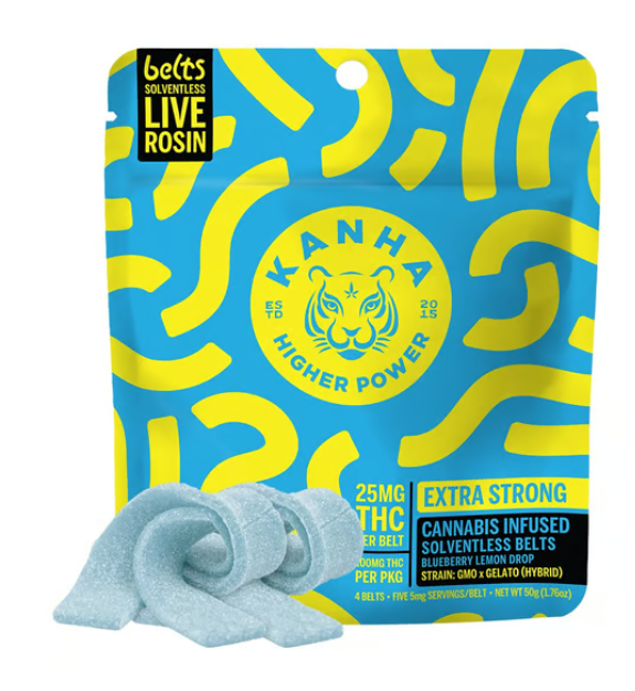 Photograph of product: KANHA  - Rosin Belts - Blueberry Lemon Drop 1pc (25mg)