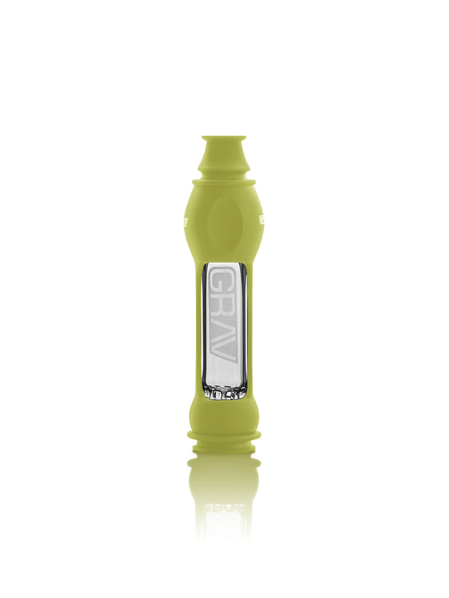 Photograph of product: Chillum | GRAV |One Hitter Silicone Octo-Taster | Avocado Green