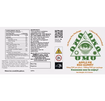 Photograph of product: OMO RSO Gummies 10pk - Apple Pie