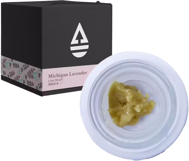 Photograph of product: FRESH COAST | MICHIGAN LAVENDER | Oui'd | LIVE ROSIN | 1G | REC