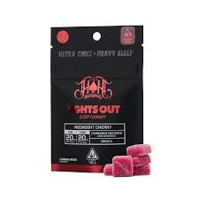 Photograph of product: MIDNIGHT CHERRY 1:1 TH-oui:CBN 100MG 5 PACK GUMMIES