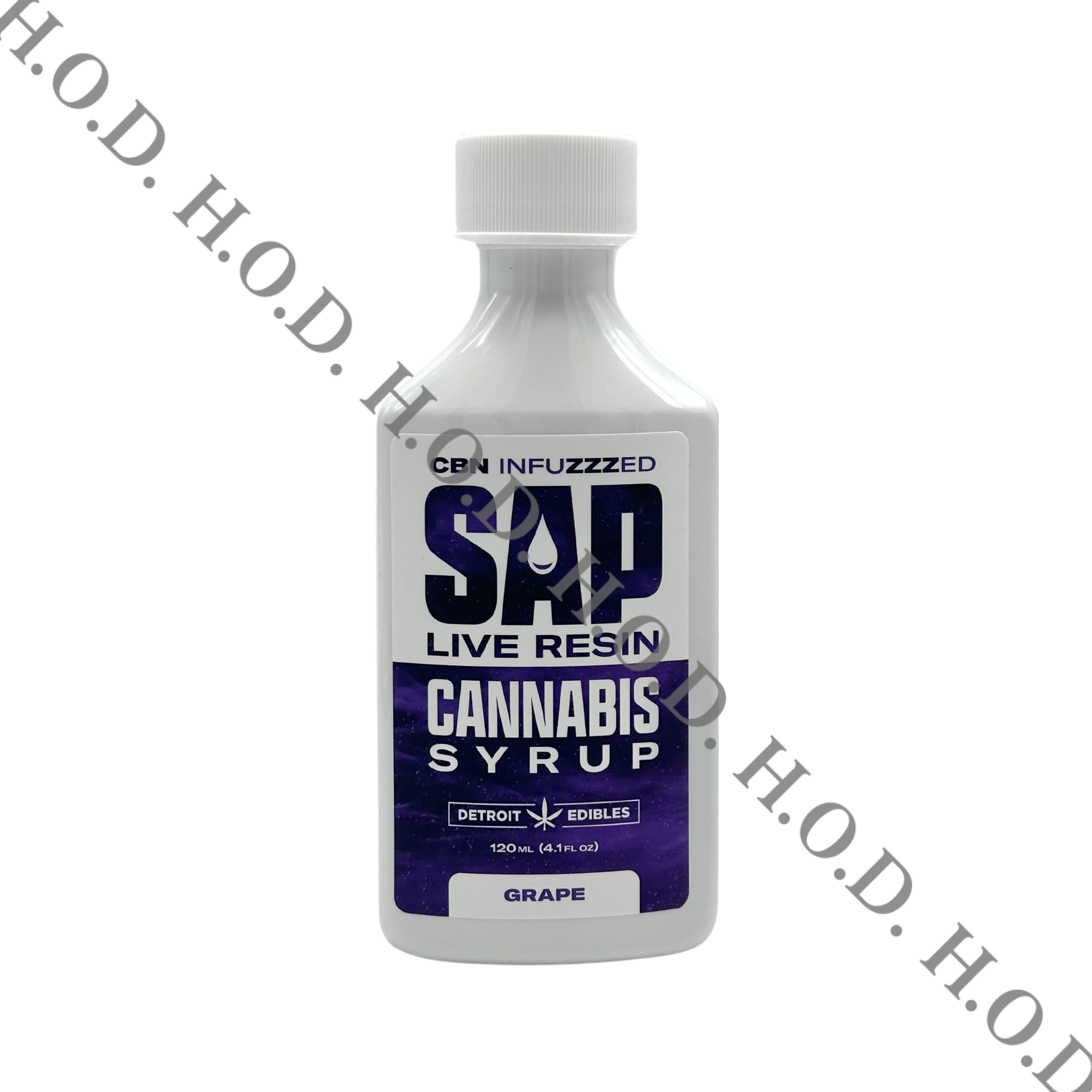 Photograph of product: Detroit Edibles Grape Sap Live Resin Syrup TH-oui/CBN 200mg/100mg