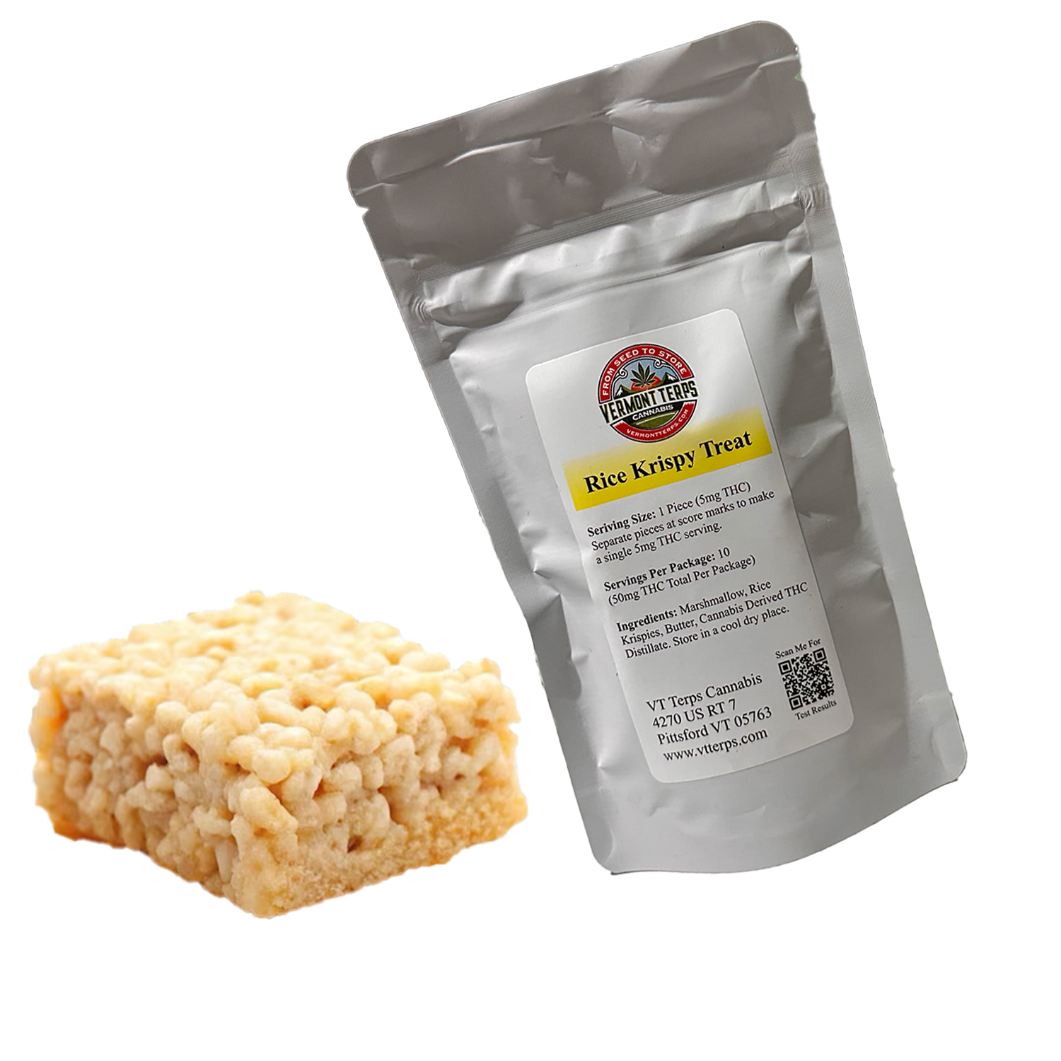 Photograph of product: Rice Krispy | 50mg TH-oui | Vermont Terps Oui'd