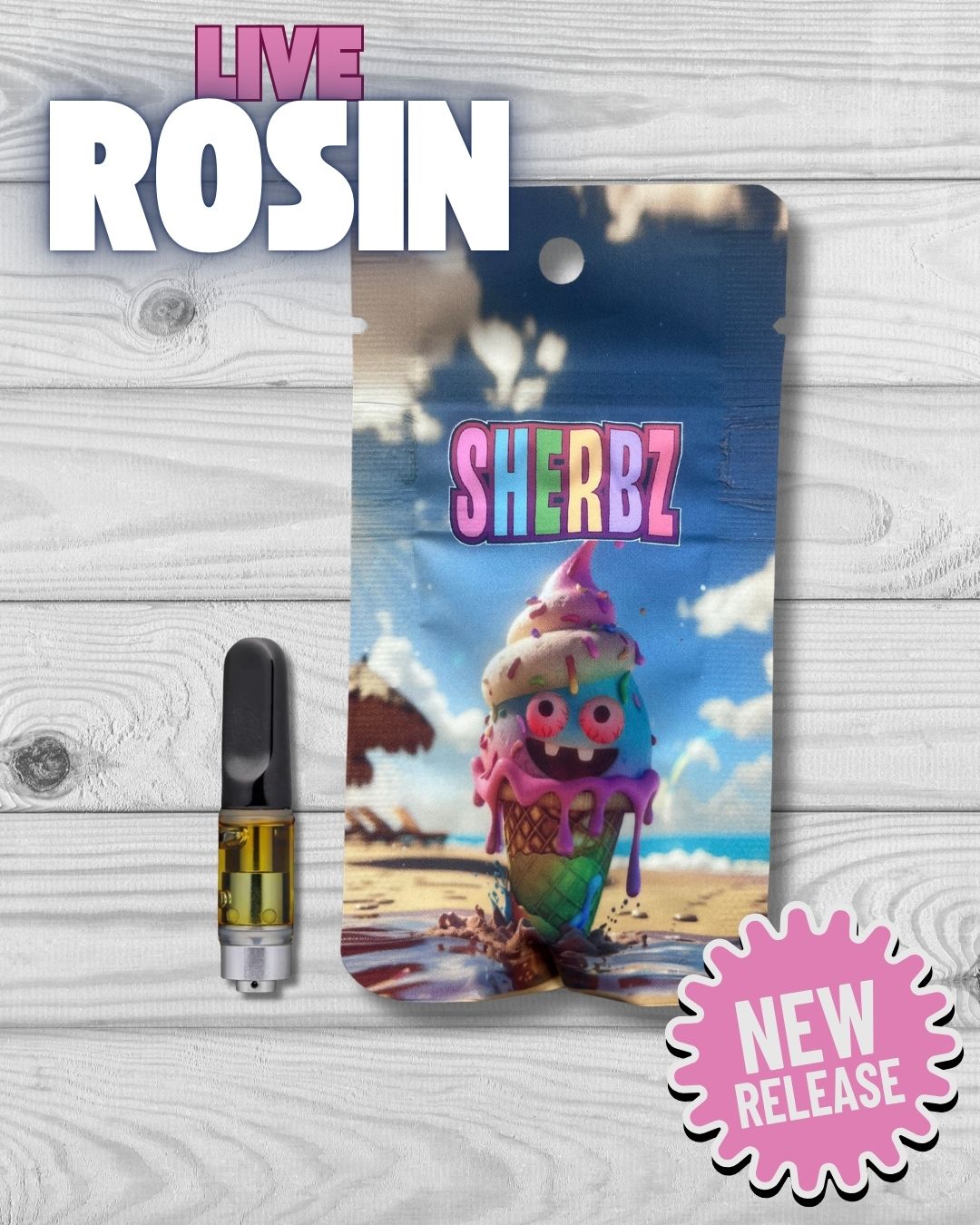 Photograph of product: Best Buds | Sherbz | Live Rosin Cartridge | 0.5g
