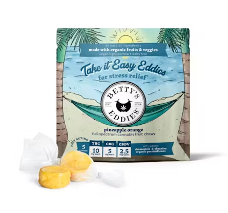 Photograph of product: Betty's Eddies Fruit Chews - Pineapple Orange | 5pk | 50mg