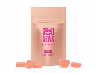 Photograph of product: GOOD NEWS Gummies 100mg: Day Off 1:1 TH-oui:CBD 10pc