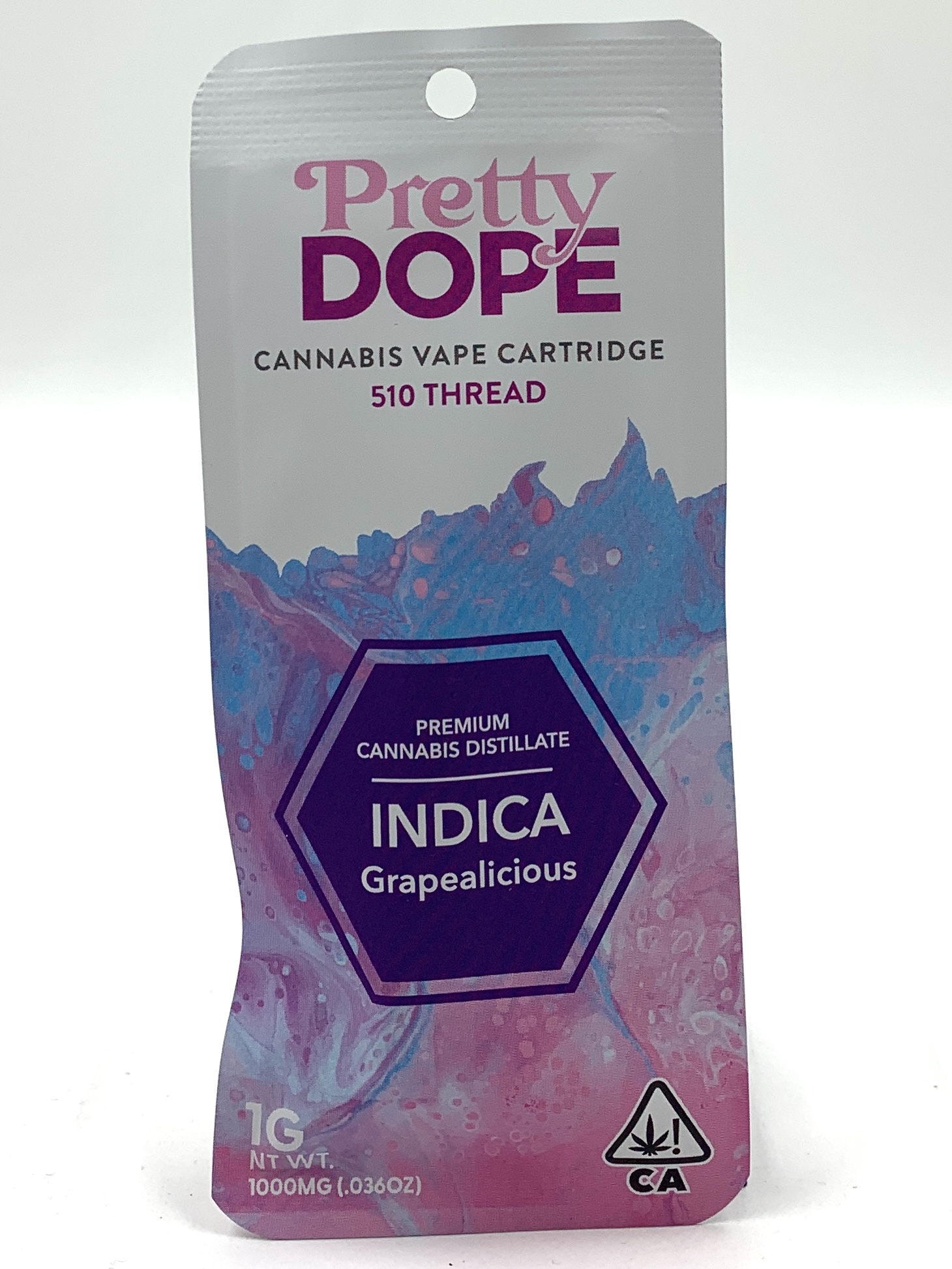 Photograph of product: Grapealicious 1g Cart By Pretty Dope