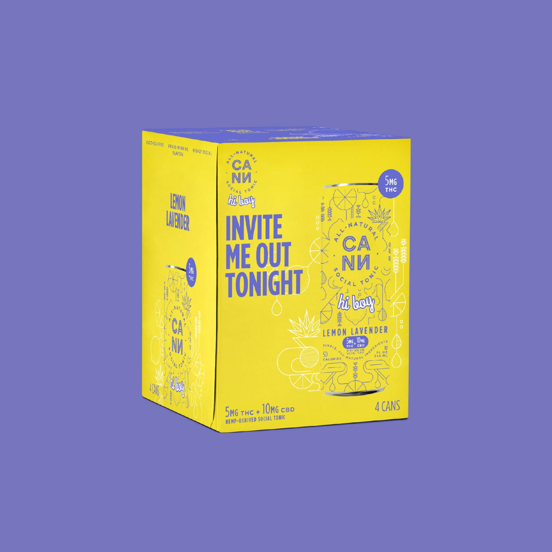 Photograph of product: CANN - Lemon Lavender Hi Boy 4pk Social Tonic 20mg