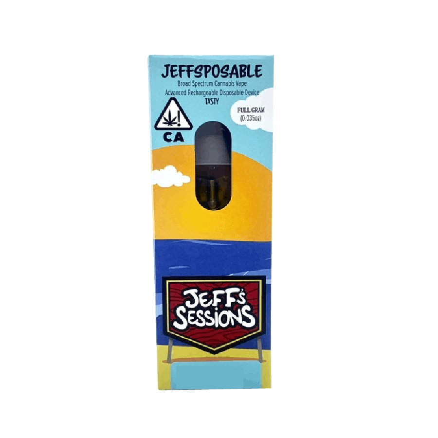Photograph of product: Jeff's Sessions 1g Disposable - Platinum Blueberry Kush