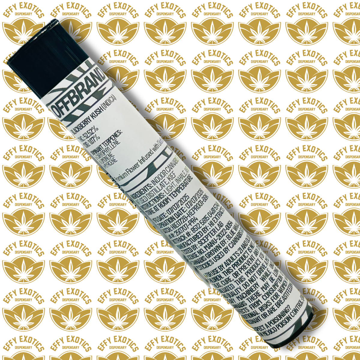 Photograph of product: OFFBRAND - Blackberry Kush INFUSED PREROLL