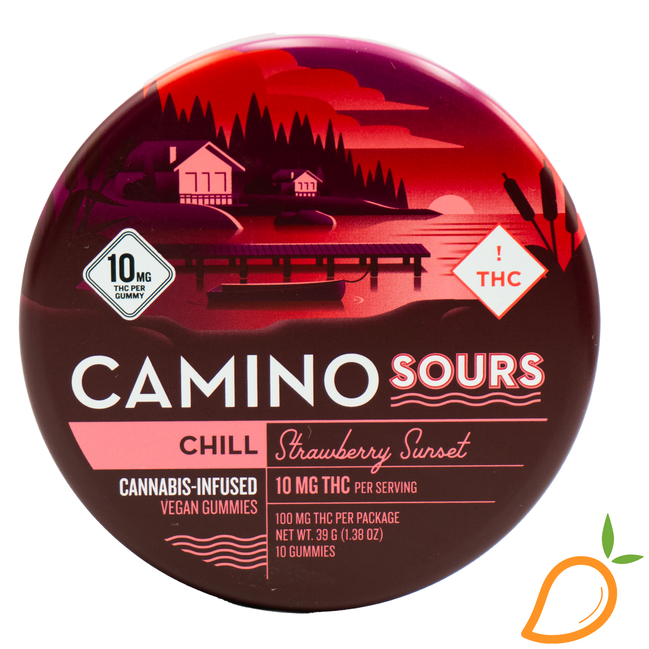 Photograph of product: 100mg Strawberry Sunset Sours Gummies Camino