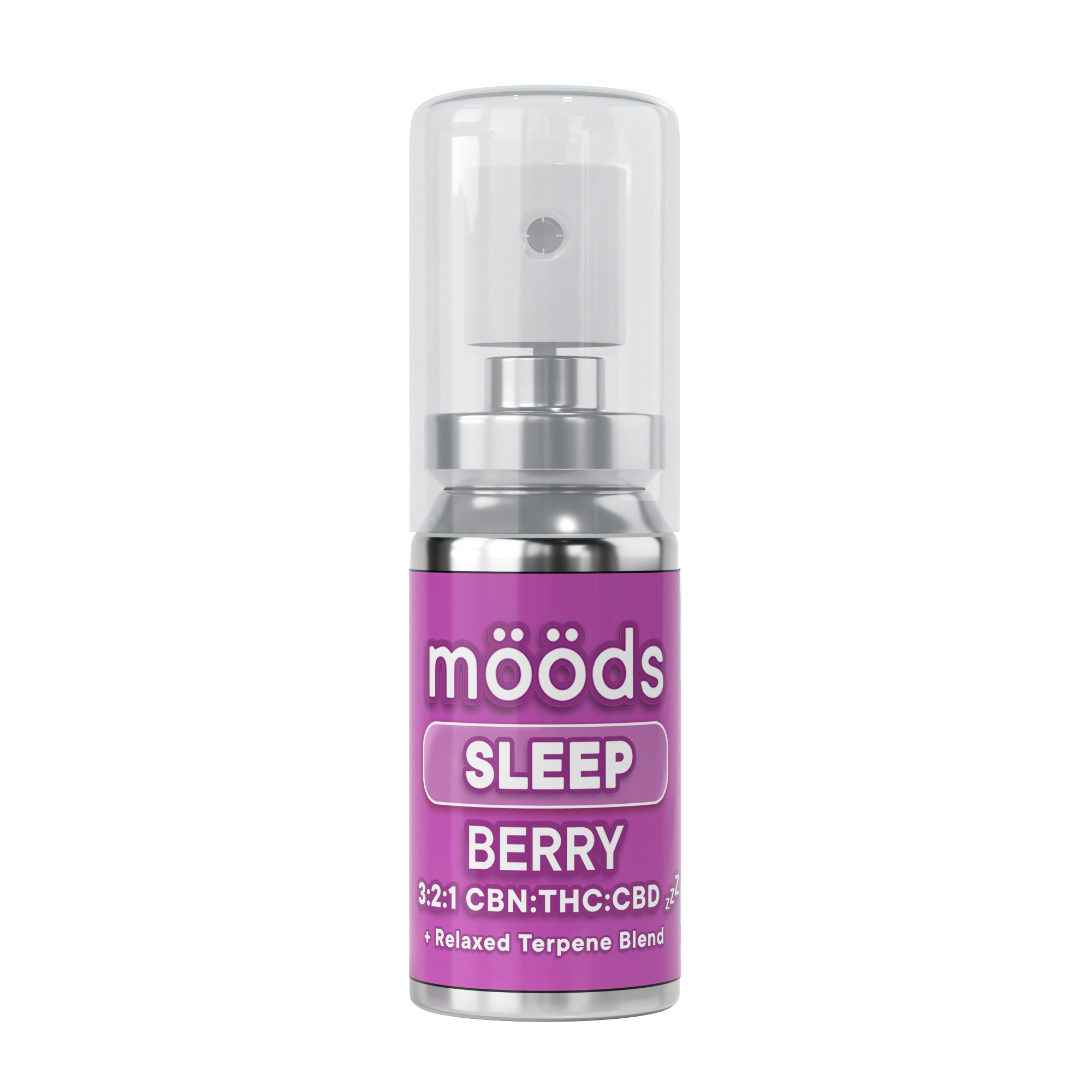 Photograph of product: Moods - Tincture Spray - Sleep 3:2:1 CBN:TH-oui:CBD - Berry