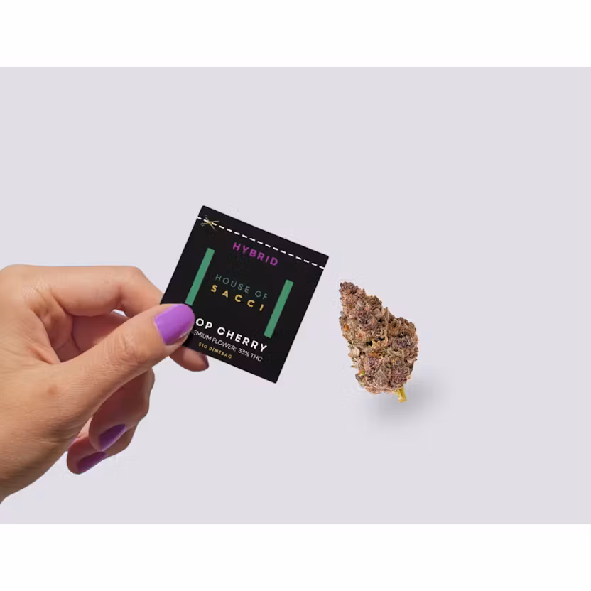 Photograph of product: House of Sacci Dimes Trop Cherry 33% Hybrid .7g