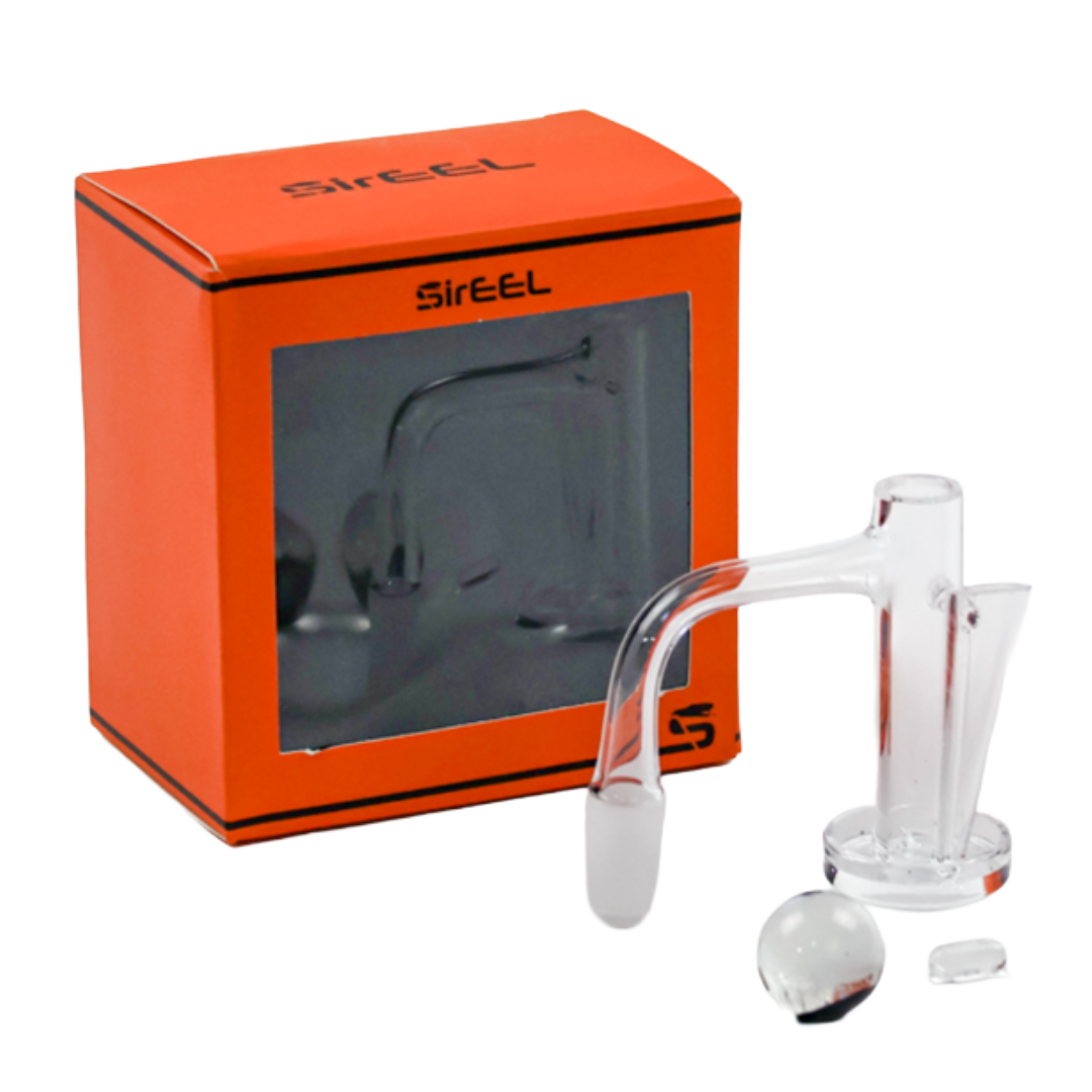 Photograph of product: SIREEL - QUARTZ BANGER WITH TRICKLE TASTE TERP SLIDE AND DICHROIC BALL CAP 14MM MALE