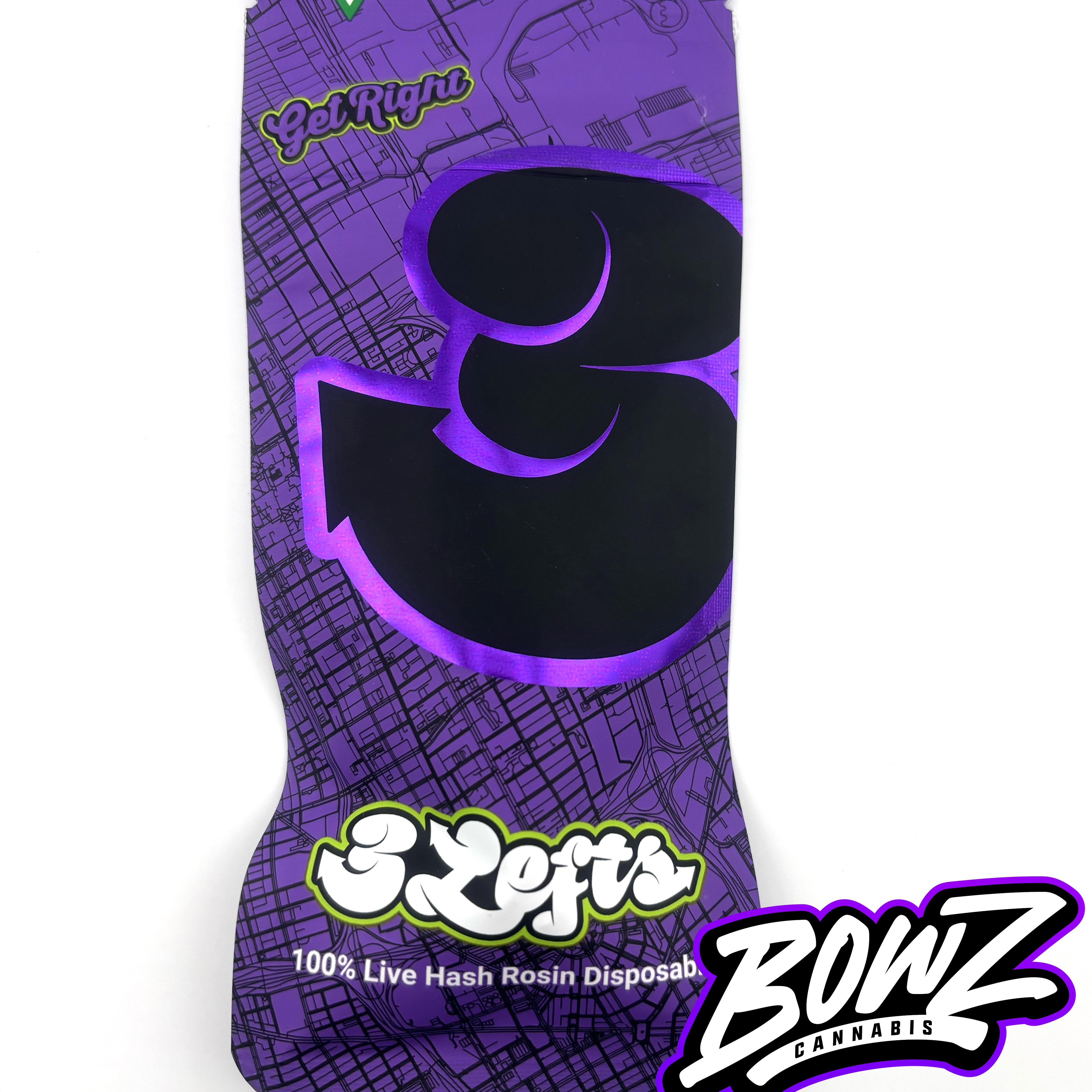 Photograph of product: 3Lefts - Live au chocolat Rosin Disposable Vape - (1g) - **LA KUSH**