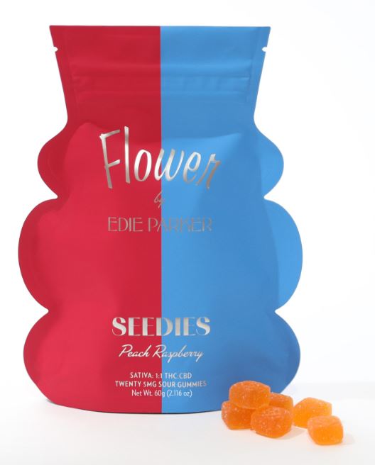 Photograph of product: Edie Parker Peach Raspberry 5mg TH-oui: 5 mg CBD Seedies x 20ct
