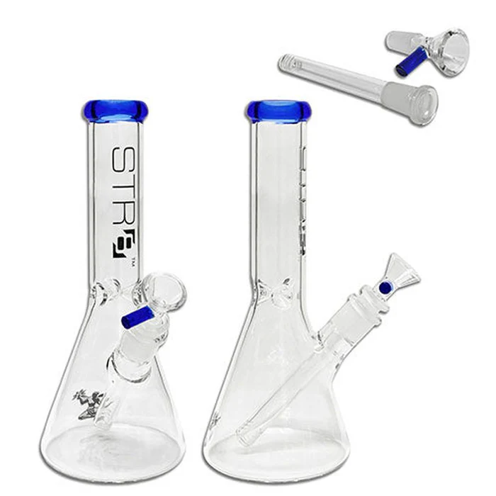 Photograph of product: STR8 12" Water Bubbler Beaker w/ Ice Catcher - Blue