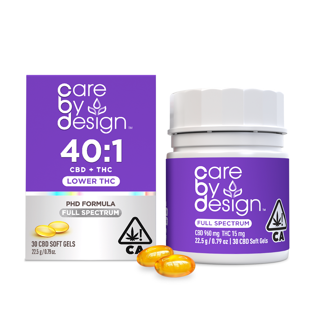 Photograph of product: Care by Design | Soft Gels (30ct) | Refresh | 40:1 CBD/TH-oui