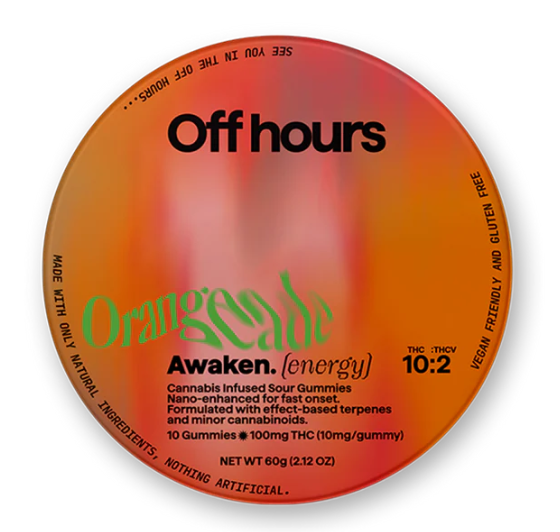 Photograph of product: Awaken (Energy) 10:2 TH-oui/TH-ouiV Orangeade Gummies 10pk 10mg - Off Hours