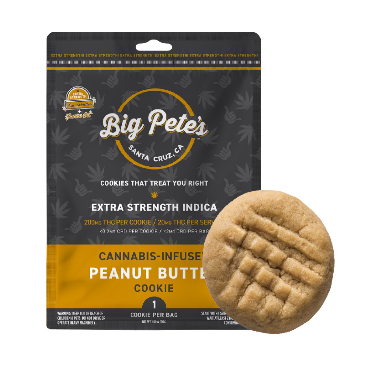Photograph of product: Big Pete's Extra Strength Single Peanut Butter Oui'd Cookie | 200mg