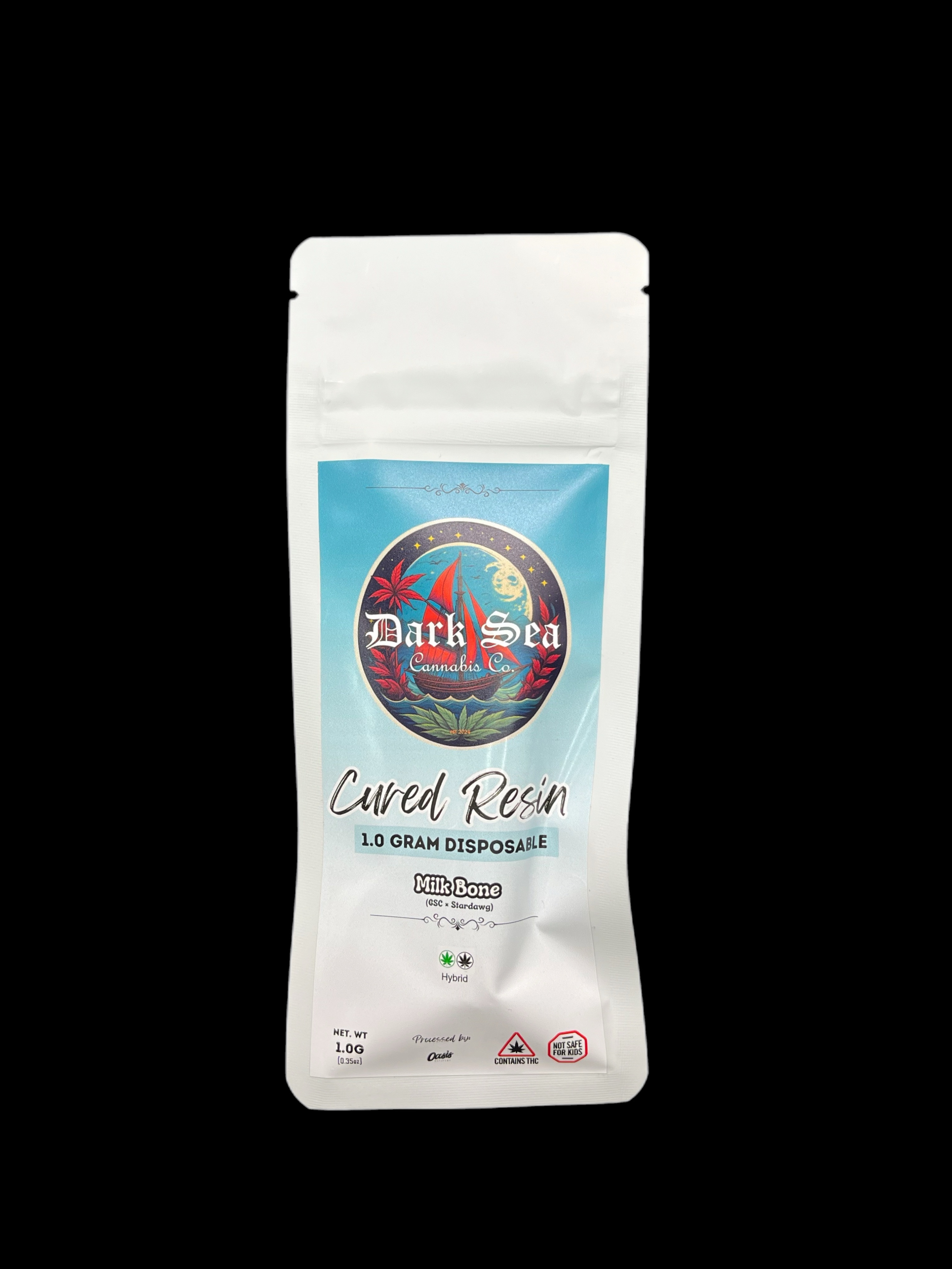 Photograph of product: Dark Sea: Milk Bone Live Resin Disposable Vape