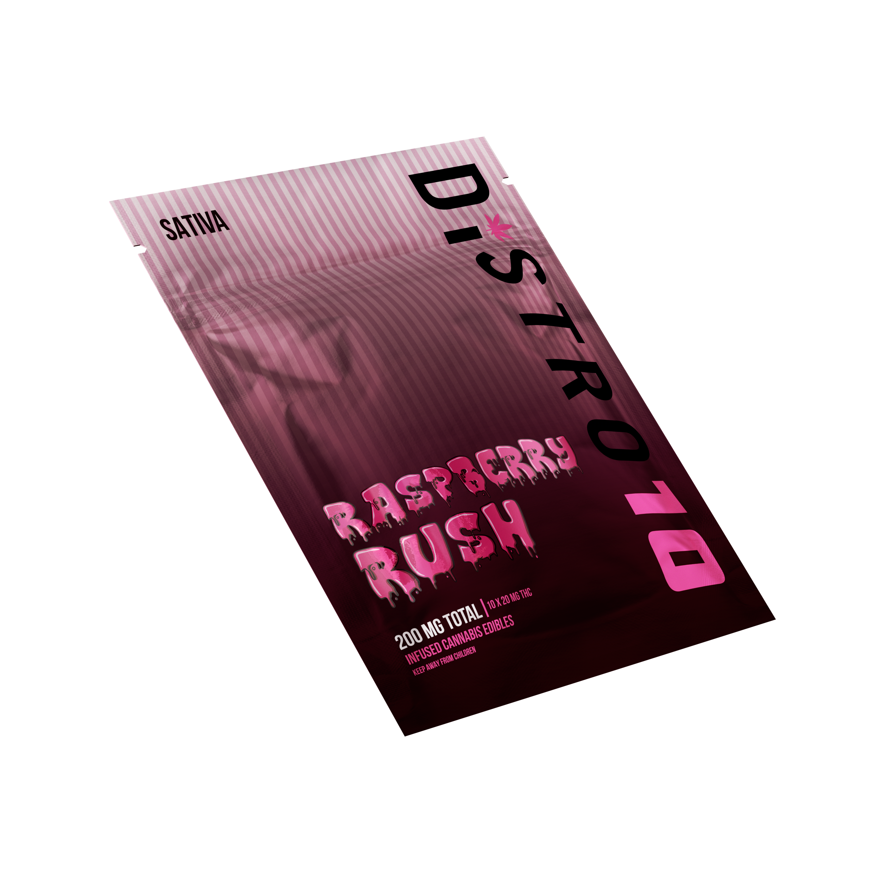 Photograph of product: Distro 10 | Raspberry Rush | Infused Gummies | 200mg | Oui'd