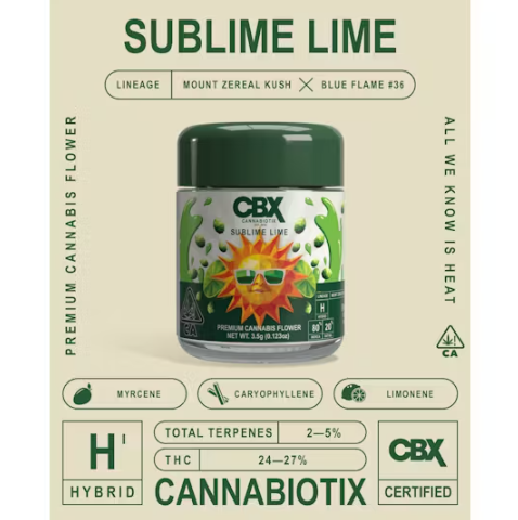 Photograph of product: CBX - Flower - Sublime Lime - 3.5G