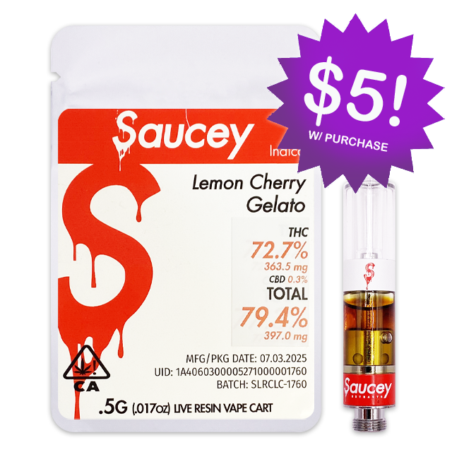 Photograph of product: LEMON CHERRY GELATO - LIVE RESIN (0.5G) - STANDARD 510 THREAD