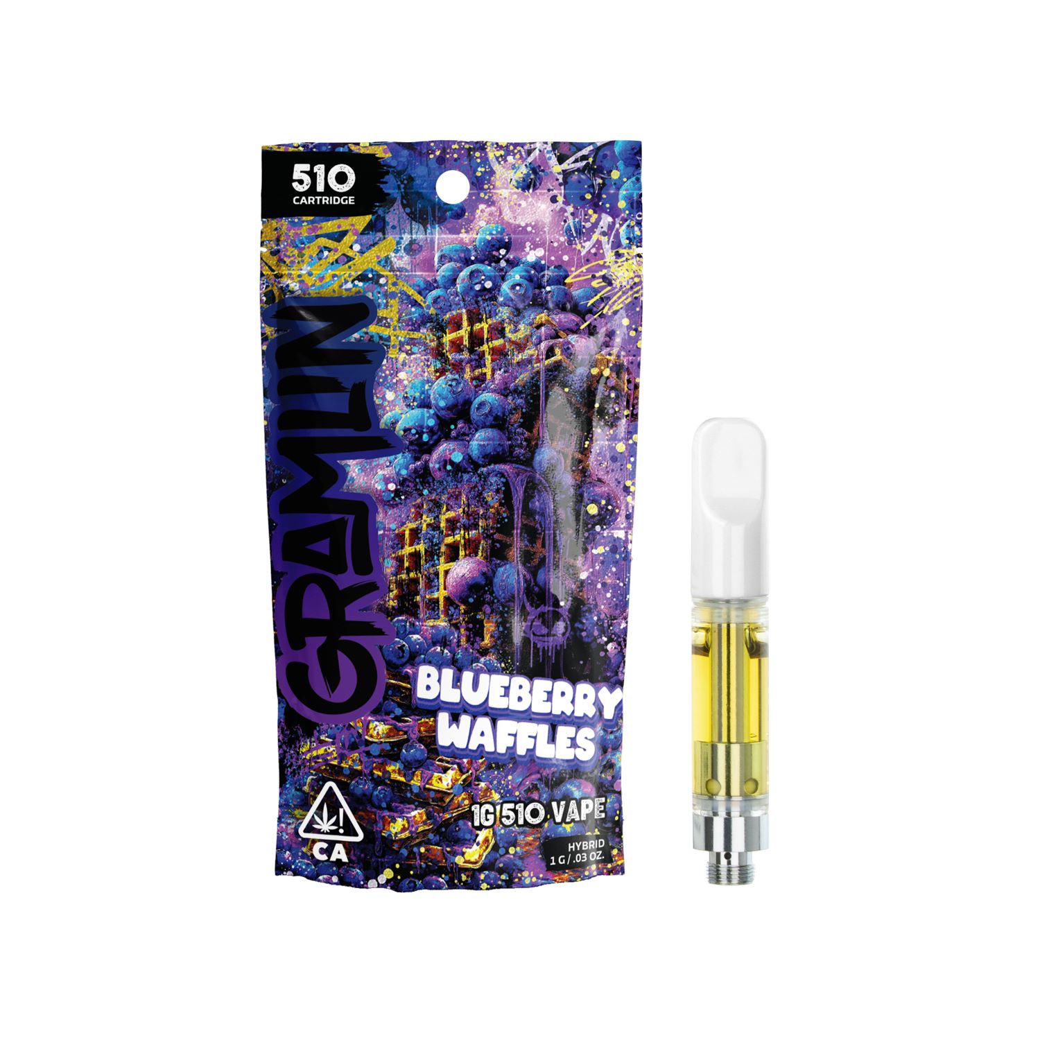 Photograph of product: GRAMLIN 510 VAPE CARTRIDGE - BLUEBERRY WAFFLES 1G