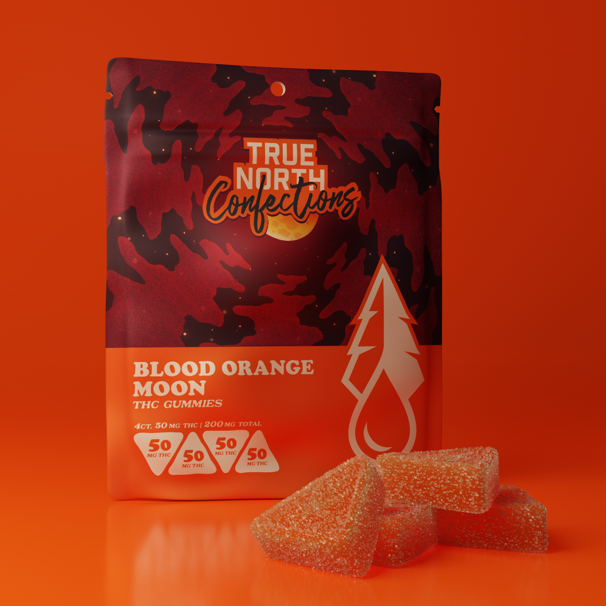 Photograph of product: 4X50MG VEGAN BLOOD ORANGE MOON GUMMIES