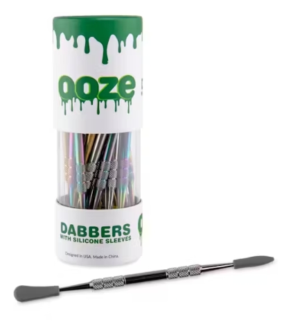 Photograph of product: Ooze Dabbers Stainless Stille Silicone- Tipped Dab Tool | 4.75" | Assorted Colors