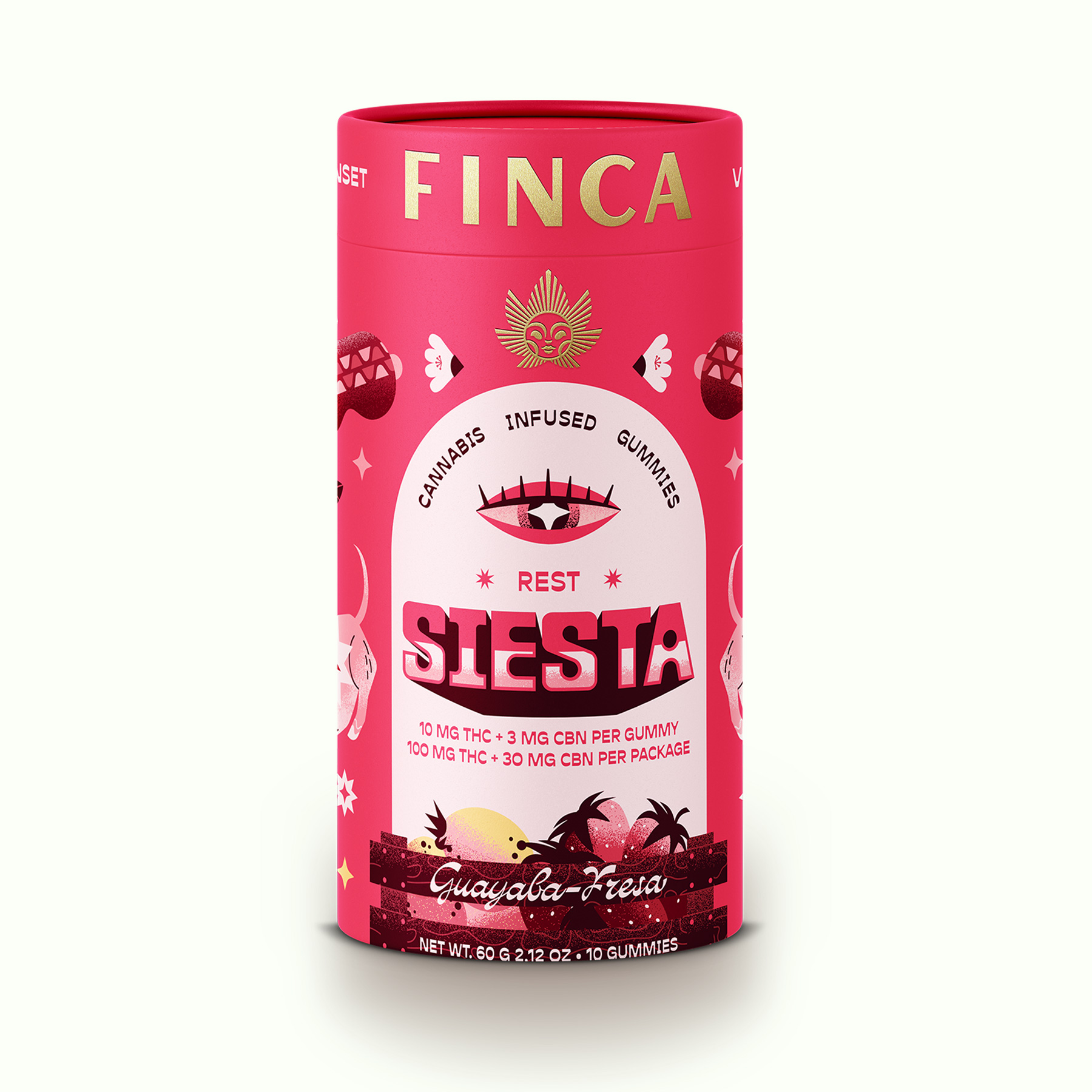 Photograph of Product: Fast-Acting Gummies 100mg - Siesta Guava Strawberry [Rest]