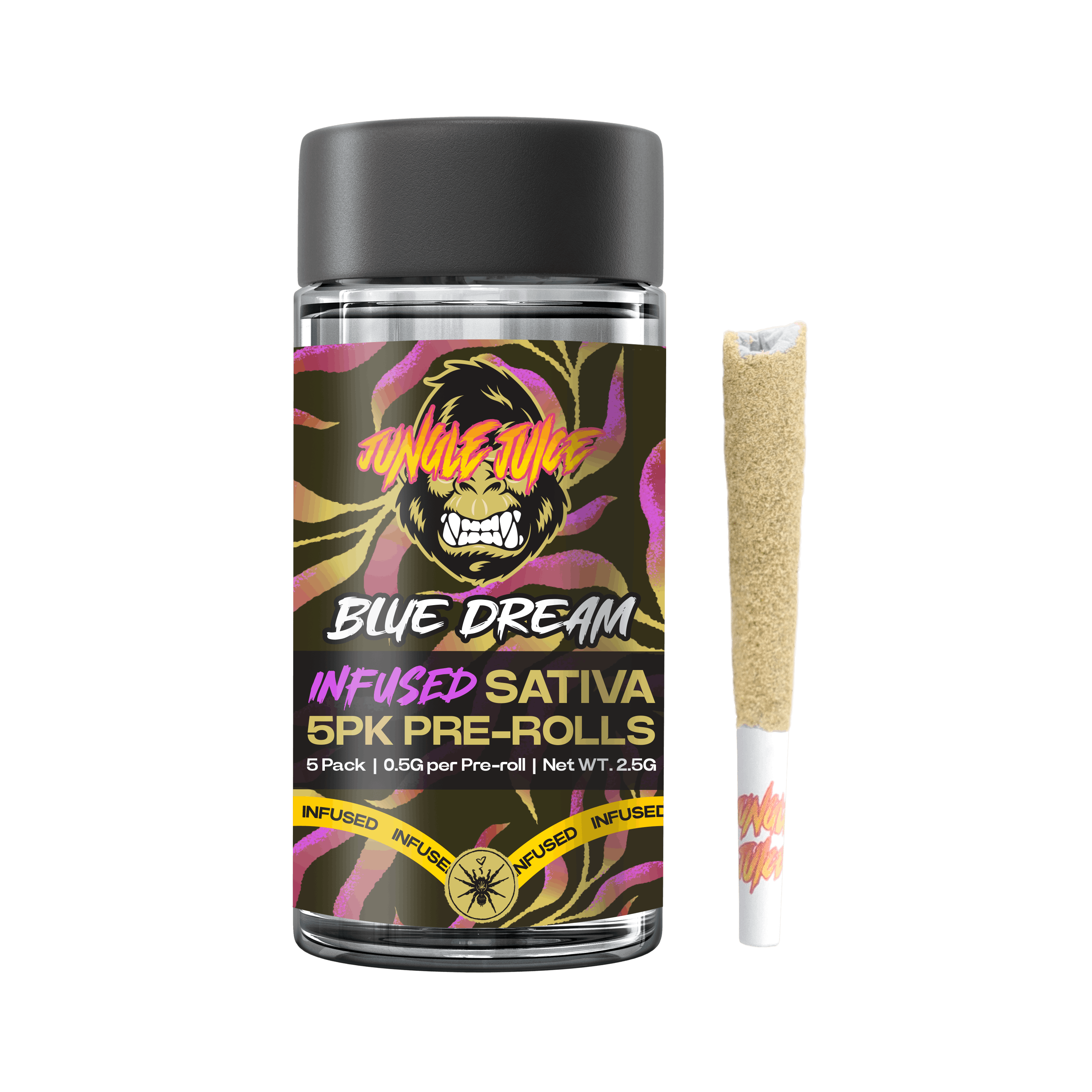 Photograph of product: Jungle Juice | Blue Dream 5pk | Infused Prerolls | 0.5g |