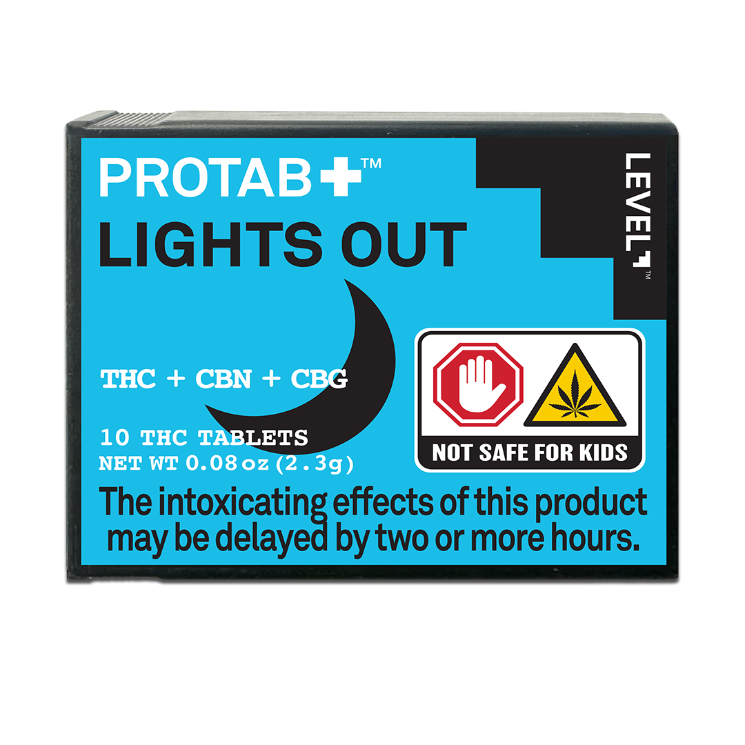 Photograph of product: Level - Lights Out Protab+ (TH-oui/CBN/CBG) - Tablets - 10-Pack (300mg) [I]