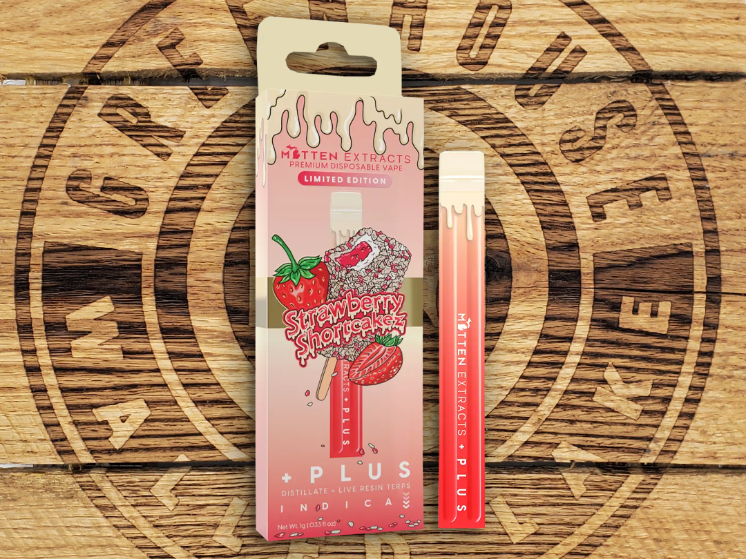 Photograph of product: Mitten Extracts | + Strawberry Shortcakez | 1g AIO