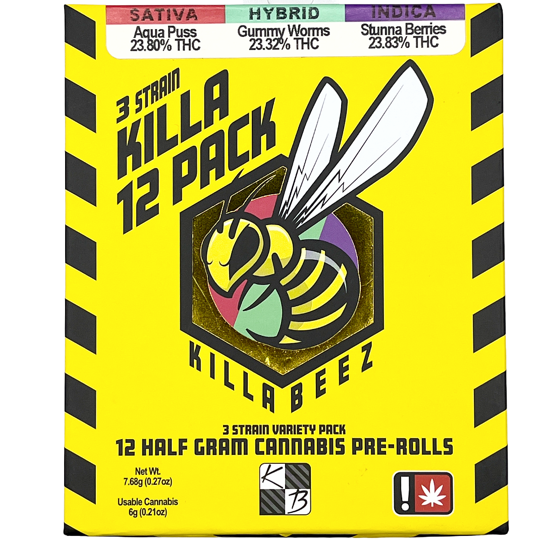 Photograph of product: Killa- Aqua Puss/Gummy Worms/Stunna Berries (.5G) 12PK