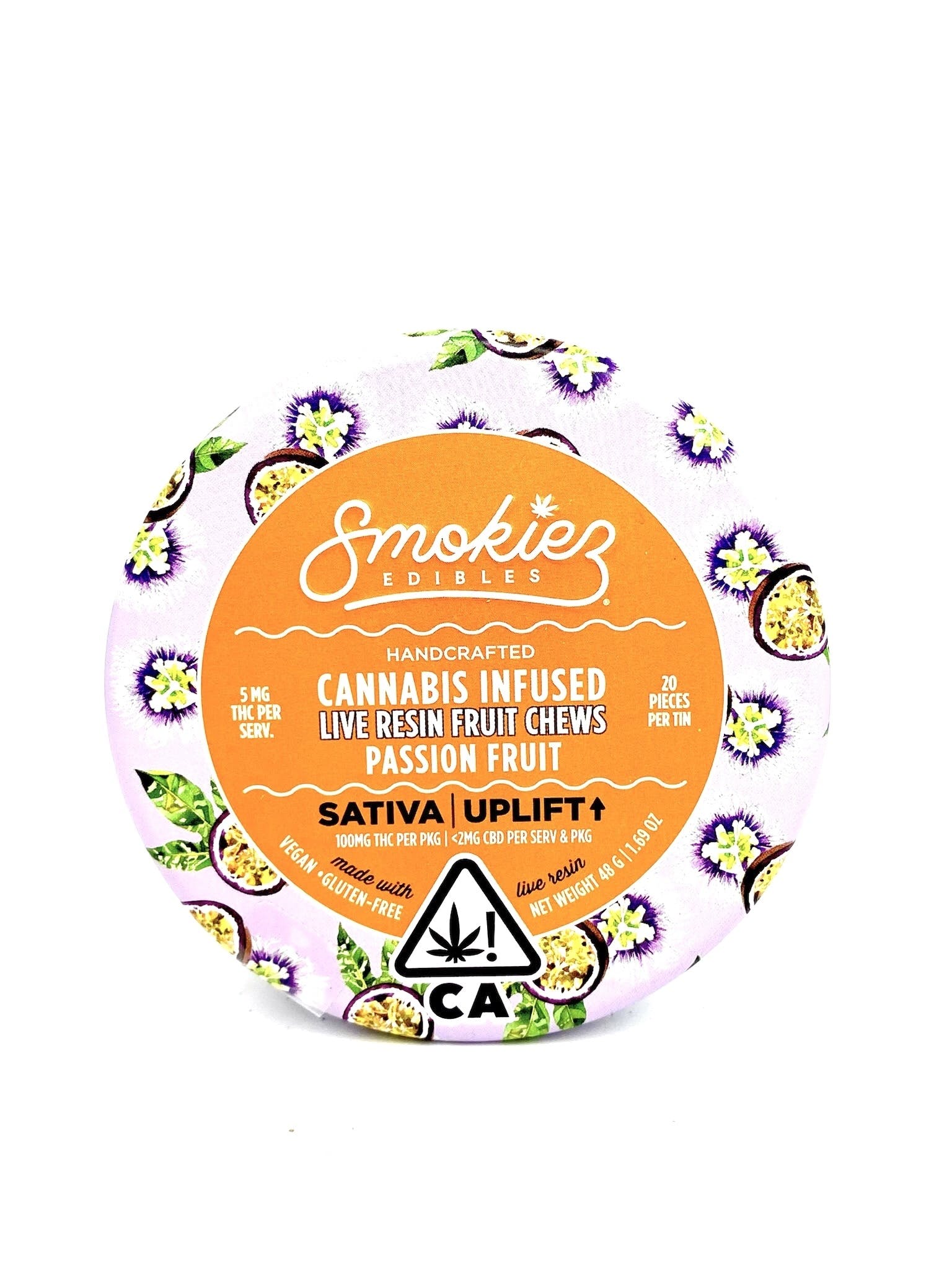 Photograph of product: Smokiez Fruit Chews - Live Resin - Oui'd - Passion Fruit - 100mg