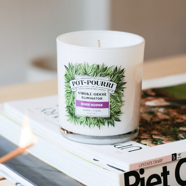 Photograph of product: High Hopes Smoke Odor Eliminating Candle | 7.5oz - Pot-Pourri