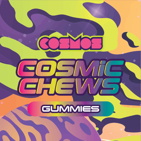 Photograph of product: Cosmic Chews Gummies 100mg