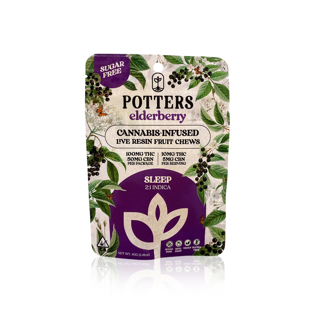 Photograph of product: POTTER'S - Edible - Elderberry - 2:1 - Sugar Free Gummies - 100MG