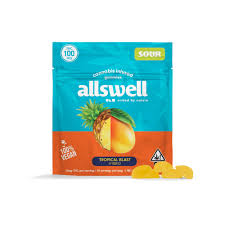 Photograph of product: TROPICAL BLAST 100MG 10 PACK GUMMIES