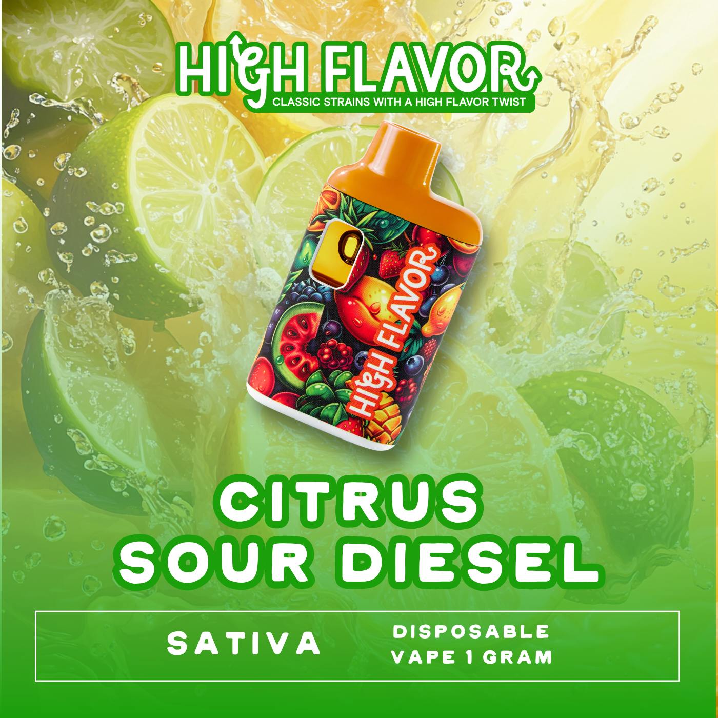 Photograph of product: Citrus Sour Diesel Disposable Vape | 1g